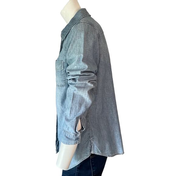 CHICO'S Denim Shirt Size 0 or US Small Button Down Y2K Embroidered - Picture 7 of 11